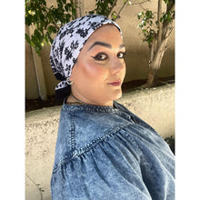 Wildflower Bandana Print Squares - Black/White-Squares-The Little Tichel Lady