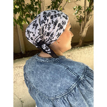 Wildflower Bandana Print Squares - Black/White-Squares-The Little Tichel Lady