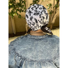 Wildflower Bandana Print Squares - Black/White-Squares-The Little Tichel Lady