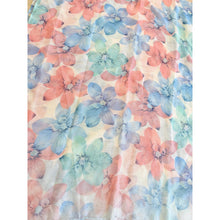 Watercolor Gauzy Floral Wrap - Pink/Blue-Long Wrap-The Little Tichel Lady