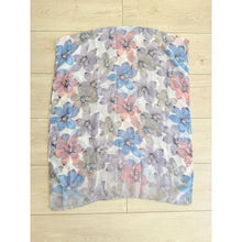Watercolor Gauzy Floral Wrap - Purple/Gray-Long Wrap-The Little Tichel Lady