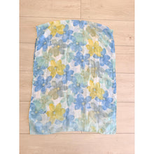 Watercolor Gauzy Floral Wrap - Yellow/Blue-Long Wrap-The Little Tichel Lady