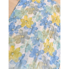 Watercolor Gauzy Floral Wrap - Yellow/Blue-Long Wrap-The Little Tichel Lady