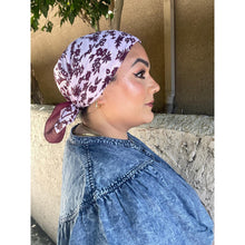 Wildflower Bandana Print Squares - Wine/White-Squares-The Little Tichel Lady