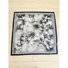 Heirloom Bloom Square Tichel - Black/White-square-The Little Tichel Lady
