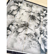 Heirloom Bloom Square Tichel - Black/White-square-The Little Tichel Lady