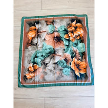 Heirloom Bloom Square Tichel - Green/Rust-square-The Little Tichel Lady
