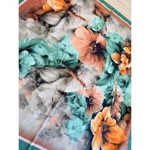 Heirloom Bloom Square Tichel - Green/Rust-square-The Little Tichel Lady