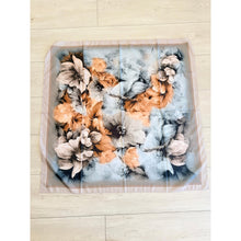 Heirloom Bloom Square Tichel - Taupe/Rust-square-The Little Tichel Lady