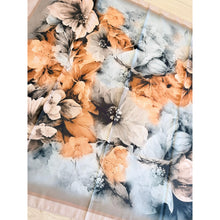 Heirloom Bloom Square Tichel - Taupe/Rust-square-The Little Tichel Lady