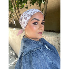 Wildflower Bandana Print Squares - Peach/White-Squares-The Little Tichel Lady