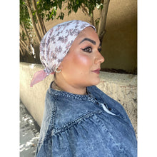 Wildflower Bandana Print Squares - Peach/White-Squares-The Little Tichel Lady