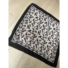 Wildflower Bandana Print Squares - Black/White-Squares-The Little Tichel Lady