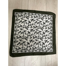 Wildflower Bandana Print Squares - Olive/White-Squares-The Little Tichel Lady