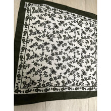 Wildflower Bandana Print Squares - Olive/White-Squares-The Little Tichel Lady