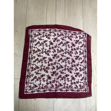 Wildflower Bandana Print Squares - Wine/White-Squares-The Little Tichel Lady