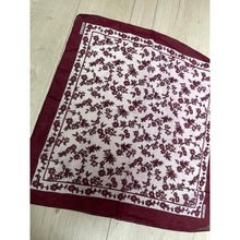 Wildflower Bandana Print Squares - Wine/White-Squares-The Little Tichel Lady