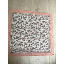 Wildflower Bandana Print Squares - Peach/White-Squares-The Little Tichel Lady