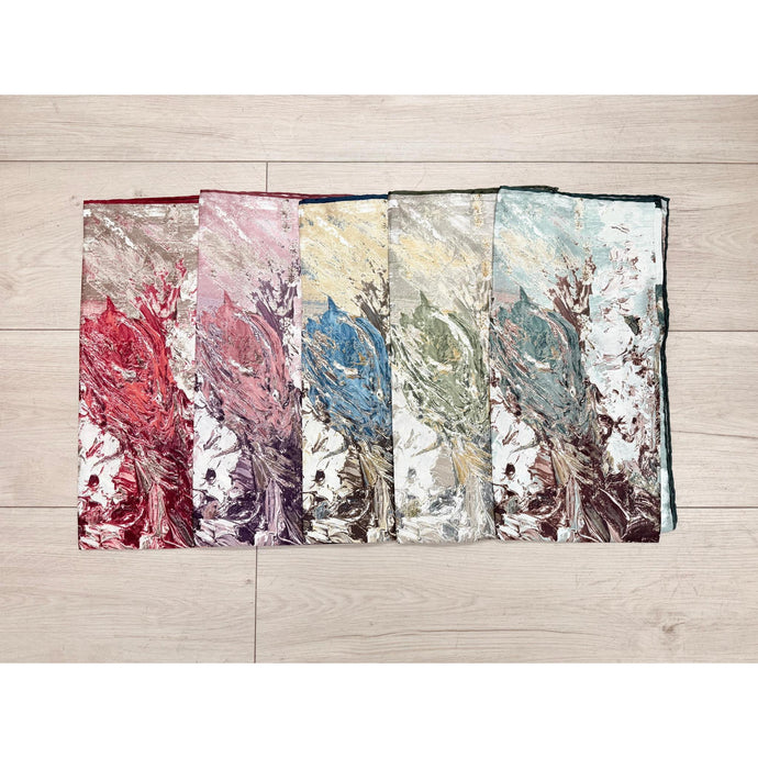 Turkish Satin Square Prints - Abstract Botanica-Squares-The Little Tichel Lady