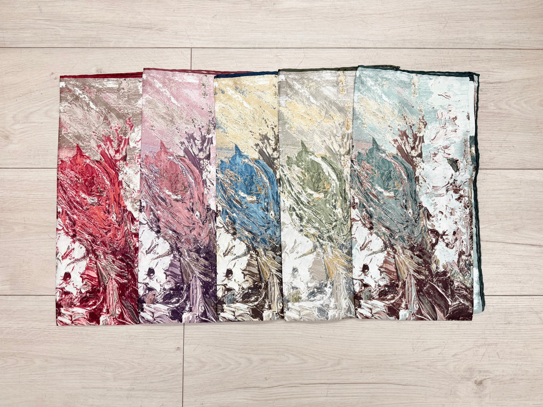 Turkish Satin Square Prints - Abstract Botanica