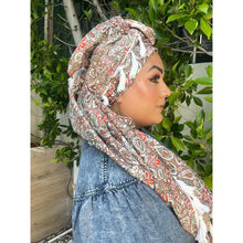 Israeli Tassel Embroidered Very Large Square - Neutral Print-Squares-The Little Tichel Lady
