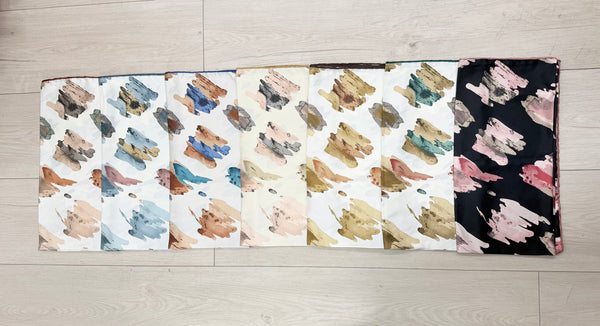 Turkish Satin Square Prints - Paint Strokes