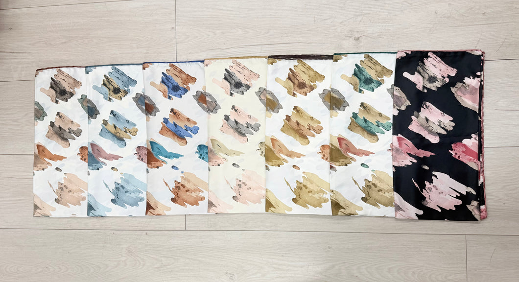 Turkish Satin Square Prints - Paint Strokes