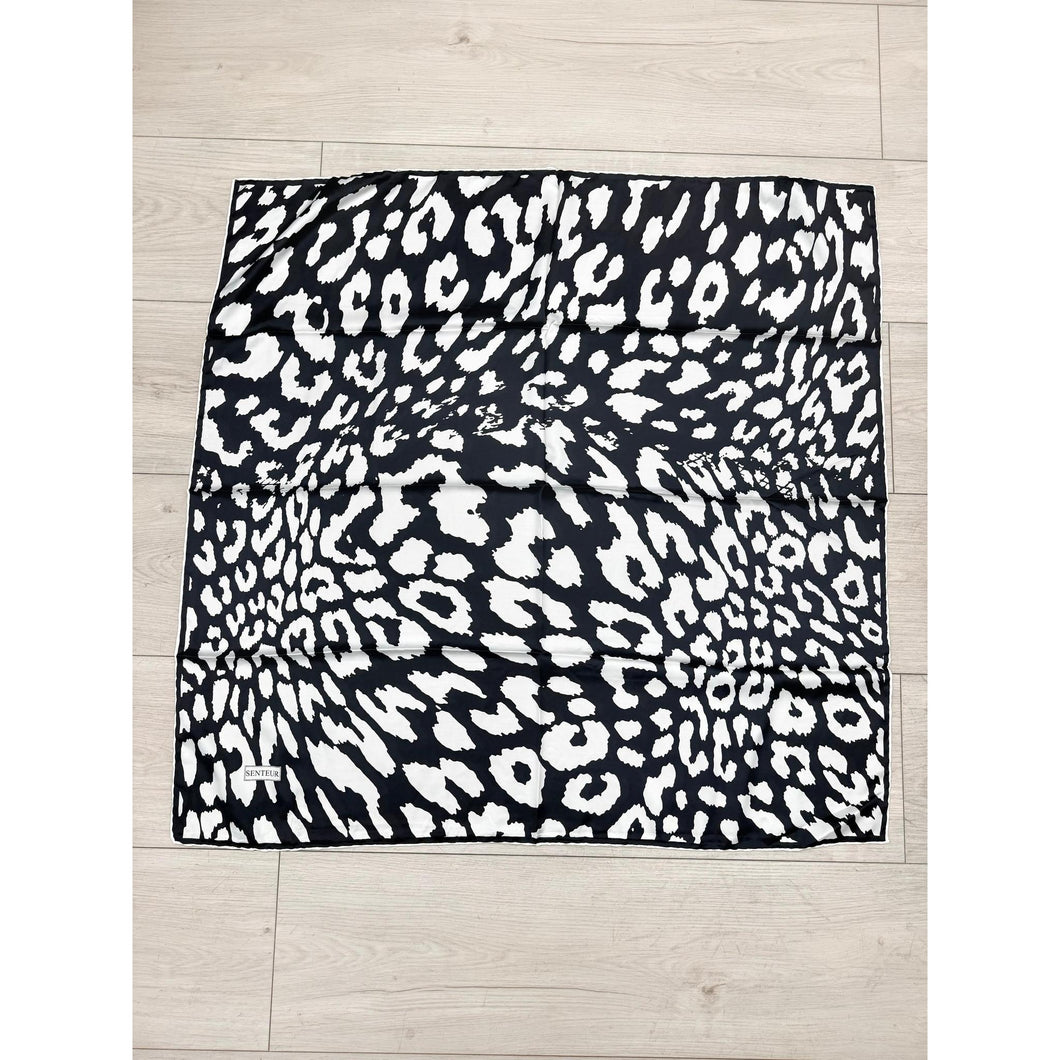 Turkish Satin Square Print - Black/White-Squares-The Little Tichel Lady