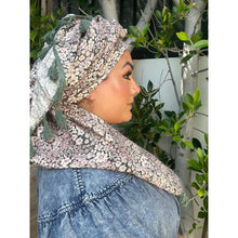 Israeli Tassel Embroidered Very Large Square - Olive Floral-Squares-The Little Tichel Lady