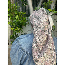 Israeli Tassel Embroidered Very Large Square - Olive Floral-Squares-The Little Tichel Lady