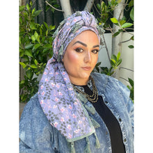 Israeli Tassel Embroidered Very Large Square - Lavender Field-Squares-The Little Tichel Lady