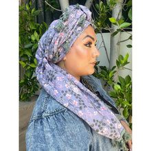 Israeli Tassel Embroidered Very Large Square - Lavender Field-Squares-The Little Tichel Lady
