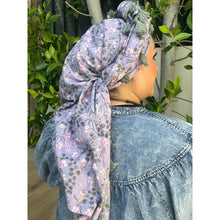 Israeli Tassel Embroidered Very Large Square - Lavender Field-Squares-The Little Tichel Lady