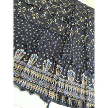 Israeli Tassel Embroidered Very Large Square - Black/Gold-Squares-The Little Tichel Lady