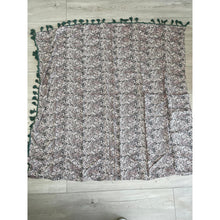 Israeli Tassel Embroidered Very Large Square - Olive Floral-Squares-The Little Tichel Lady