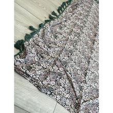 Israeli Tassel Embroidered Very Large Square - Olive Floral-Squares-The Little Tichel Lady