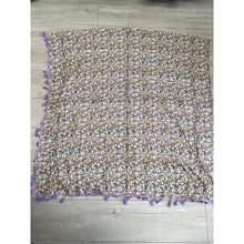 Israeli Tassel Embroidered Very Large Square - Gorgeous Floral-Squares-The Little Tichel Lady