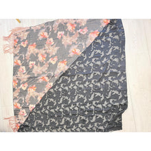 Exquisite Oversized Luxe Square - Black Floral-Squares-The Little Tichel Lady