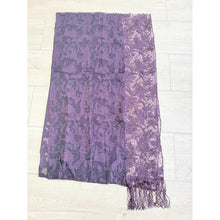 Exquisite Sequins & Floral Headwrap - Deep Eggplant-Long Wrap-The Little Tichel Lady