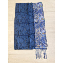 Exquisite Sequins & Floral Headwrap - Navy-Long Wrap-The Little Tichel Lady