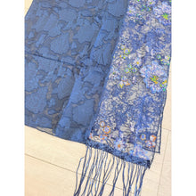 Exquisite Sequins & Floral Headwrap - Navy-Long Wrap-The Little Tichel Lady