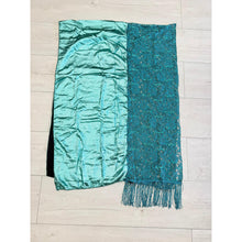Exquisite Sequins & Lace Headwrap - Teal-Long Wrap-The Little Tichel Lady