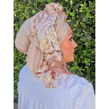 Exquisite Sequins Headwrap - Rose Gold & Neutral-Long Wrap-The Little Tichel Lady