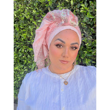 Exquisite Sequins & Floral Headwrap - Pink-Long Wrap-The Little Tichel Lady