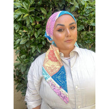Lightweight Pretied w/ Velvet & Adjustable Band - Patchwork Print-Pretieds-The Little Tichel Lady