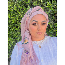 Exquisite Oversized Luxe Square - Dusty Pink Floral-Squares-The Little Tichel Lady