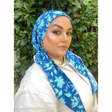 Lightweight Pretied w/ Velvet & Adjustable Band - Blue Beauty-Pretieds-The Little Tichel Lady