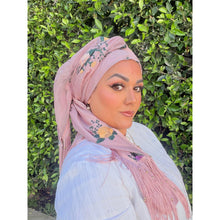 Exquisite Oversized Luxe Square - Dusty Pink Floral-Squares-The Little Tichel Lady
