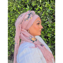 Exquisite Oversized Luxe Square - Dusty Pink Floral-Squares-The Little Tichel Lady