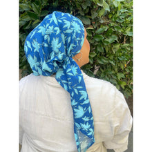 Lightweight Pretied w/ Velvet & Adjustable Band - Blue Beauty-Pretieds-The Little Tichel Lady